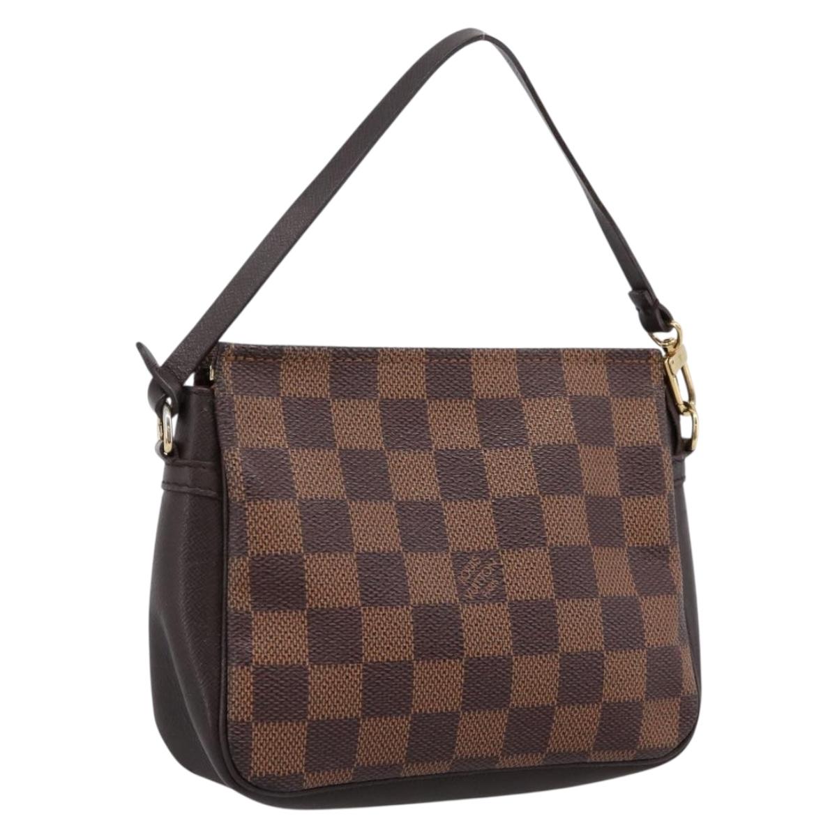 LOUIS VUITTON Damier Ebene Trousse Make Up Pouch N51982 LV Auth 200828