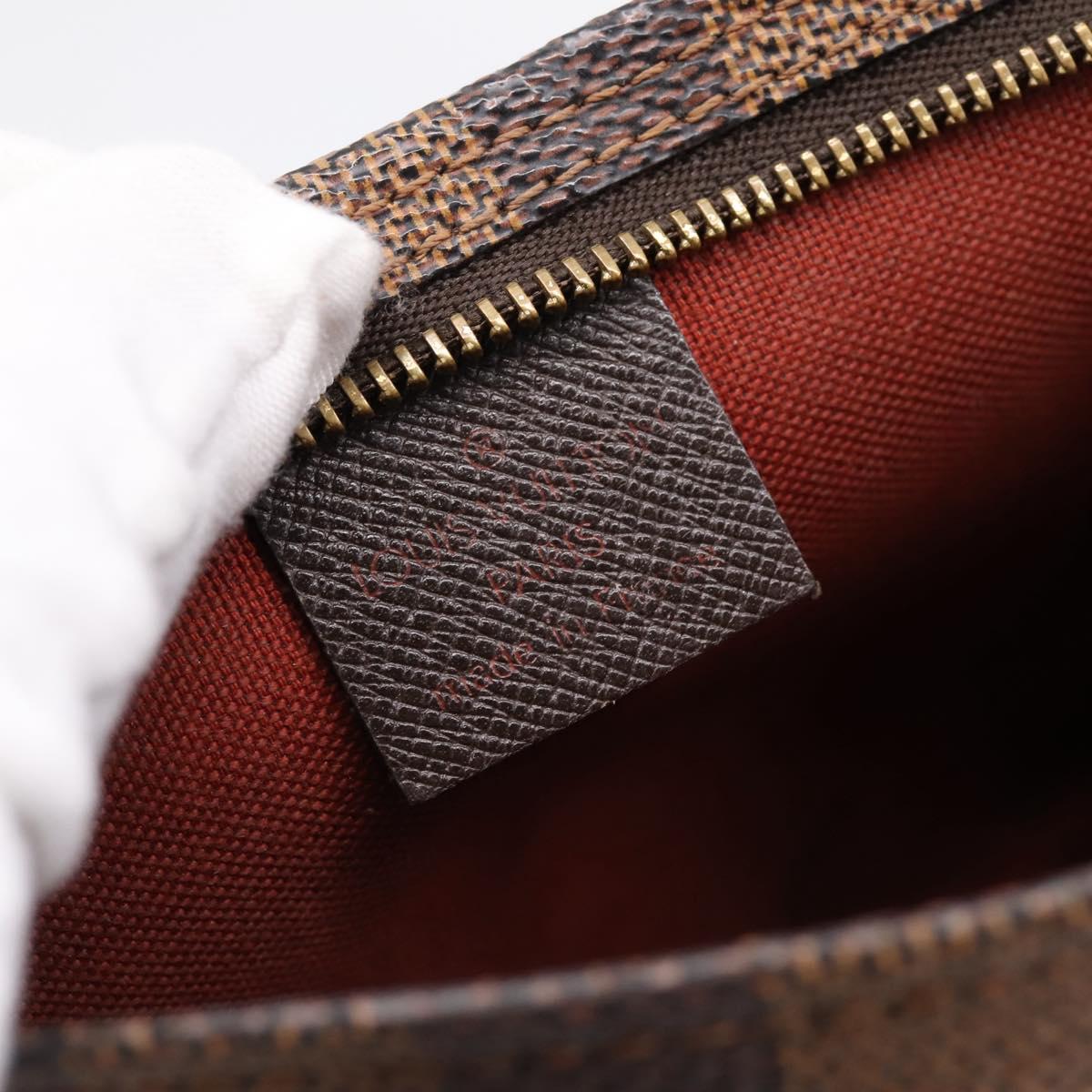 LOUIS VUITTON Damier Ebene Trousse Make Up Pouch N51982 LV Auth 200828