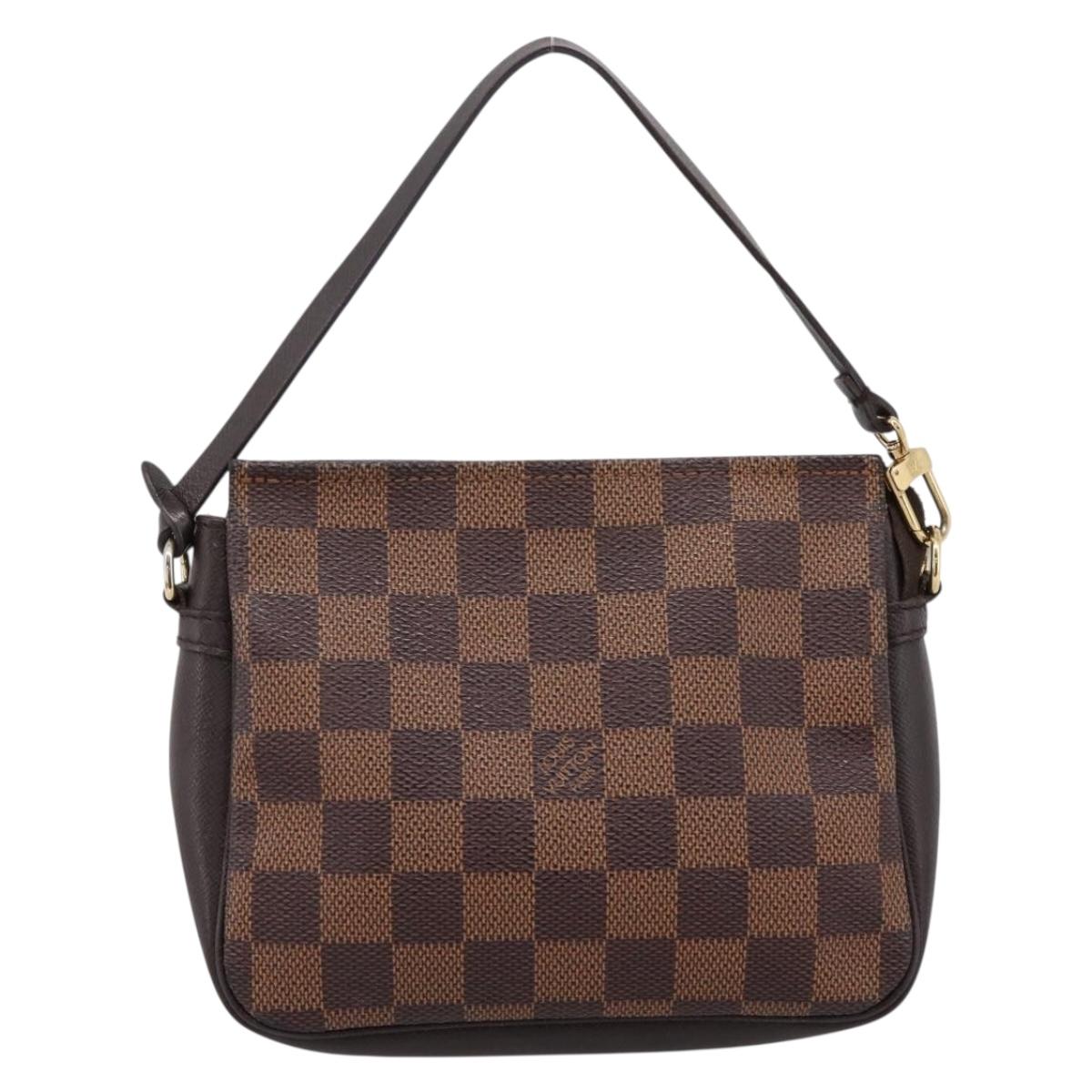 LOUIS VUITTON Damier Ebene Trousse Make Up Pouch N51982 LV Auth 200828