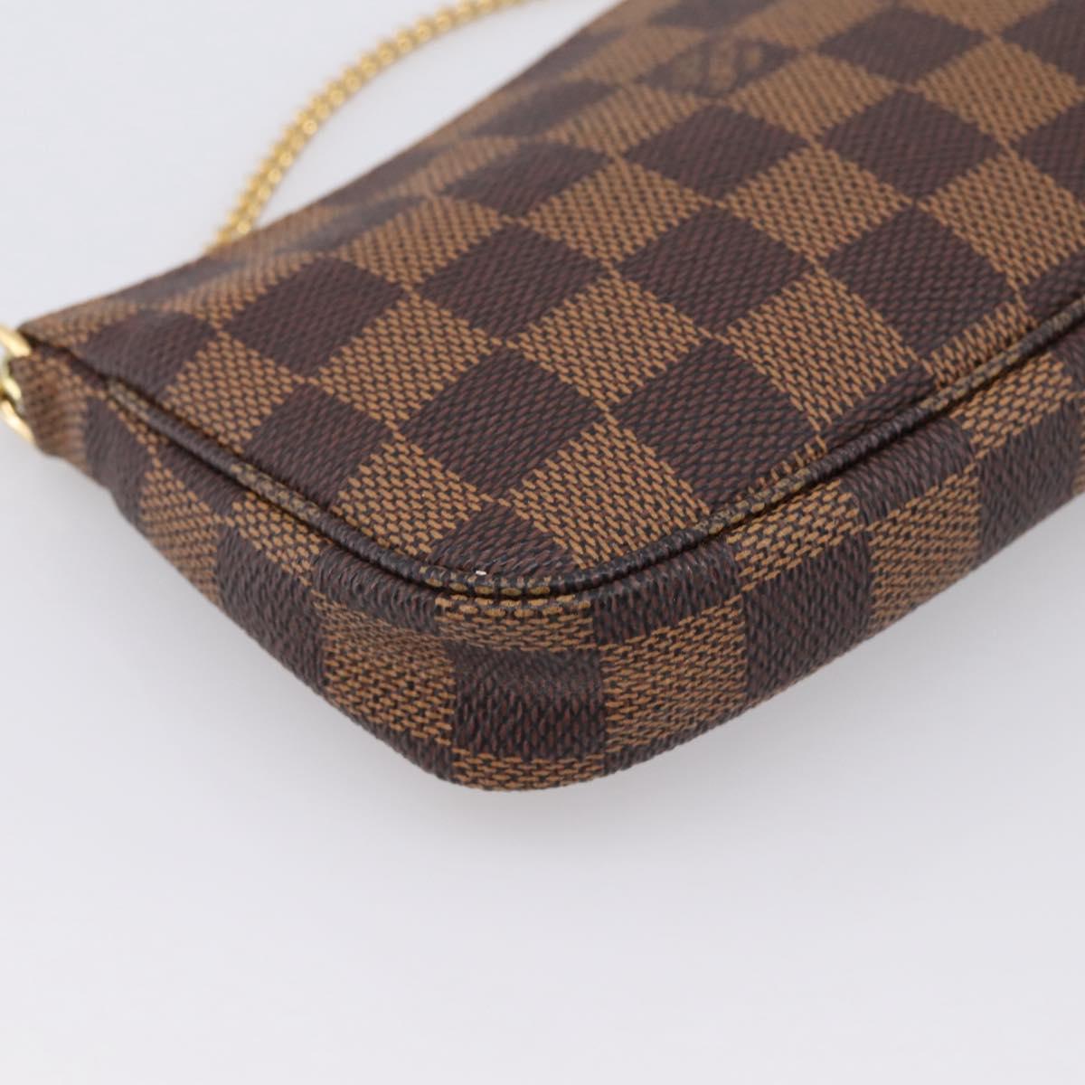 LOUIS VUITTON Damier Ebene Mini Pochette Accessoires Pouch N58009 Auth 200830V