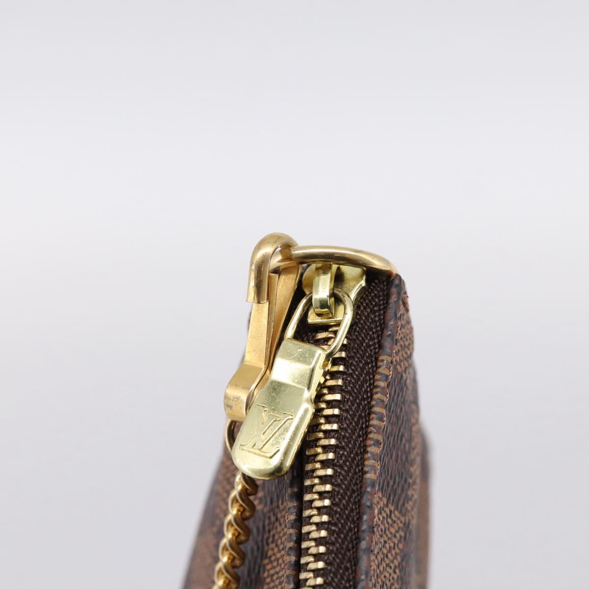 LOUIS VUITTON Damier Ebene Mini Pochette Accessoires Pouch N58009 Auth 200830V