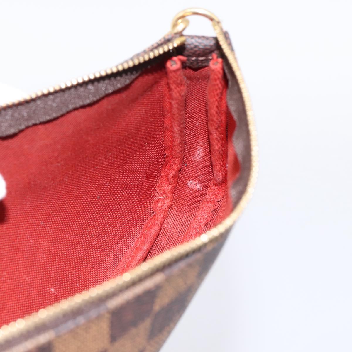 LOUIS VUITTON Damier Ebene Mini Pochette Accessoires Pouch N58009 Auth 200830V