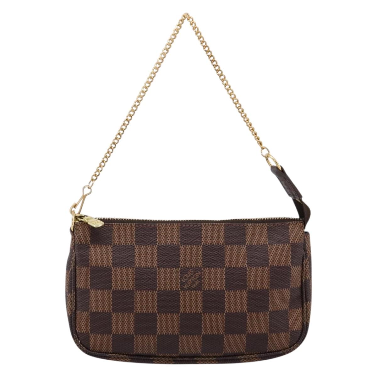 LOUIS VUITTON Damier Ebene Mini Pochette Accessoires Pouch N58009 Auth 200830V