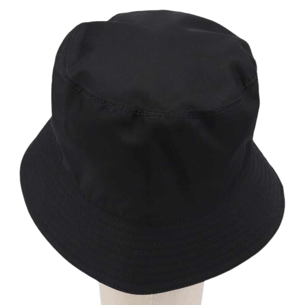 PRADA Bucket Hat Nylon Black Silver Auth 200831V
