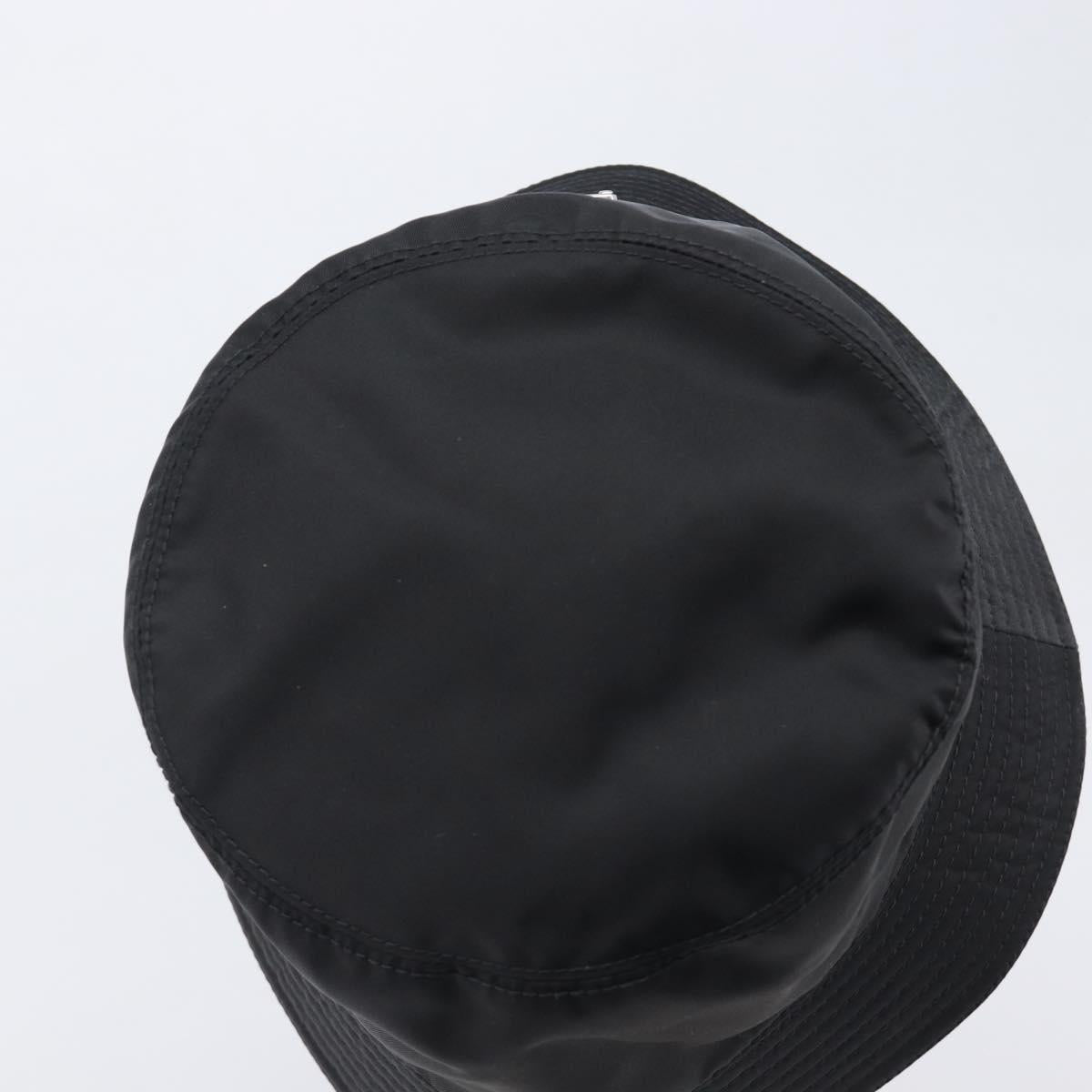 PRADA Bucket Hat Nylon Black Silver Auth 200831V