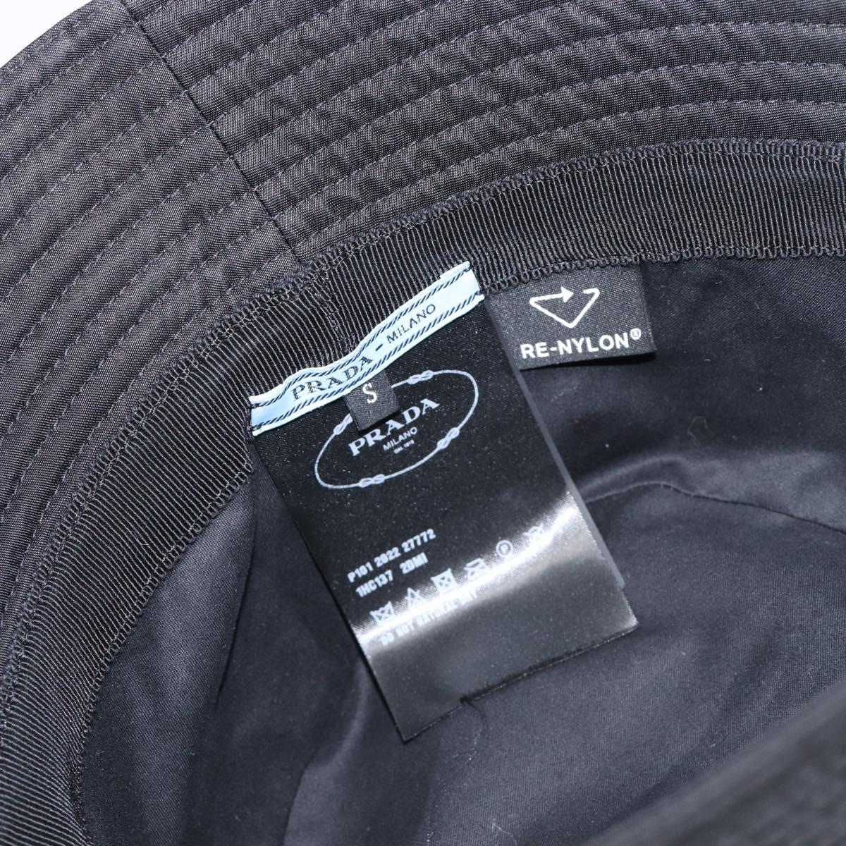 PRADA Bucket Hat Nylon Black Silver Auth 200831V