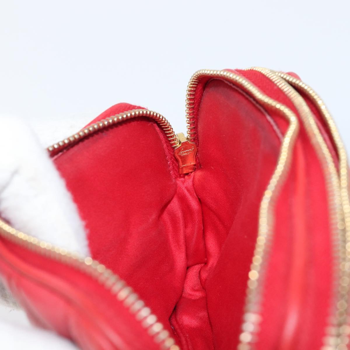 Miu Miu Pouch Leather Red Gold Tone Auth 200834V