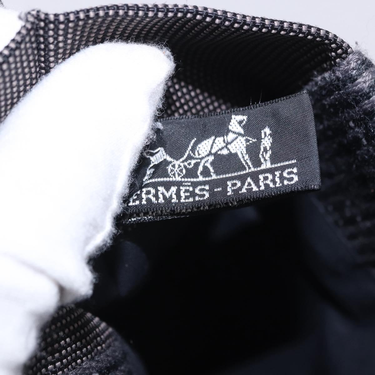 HERMES Her Line Pochette Canvas Gray Auth 200835
