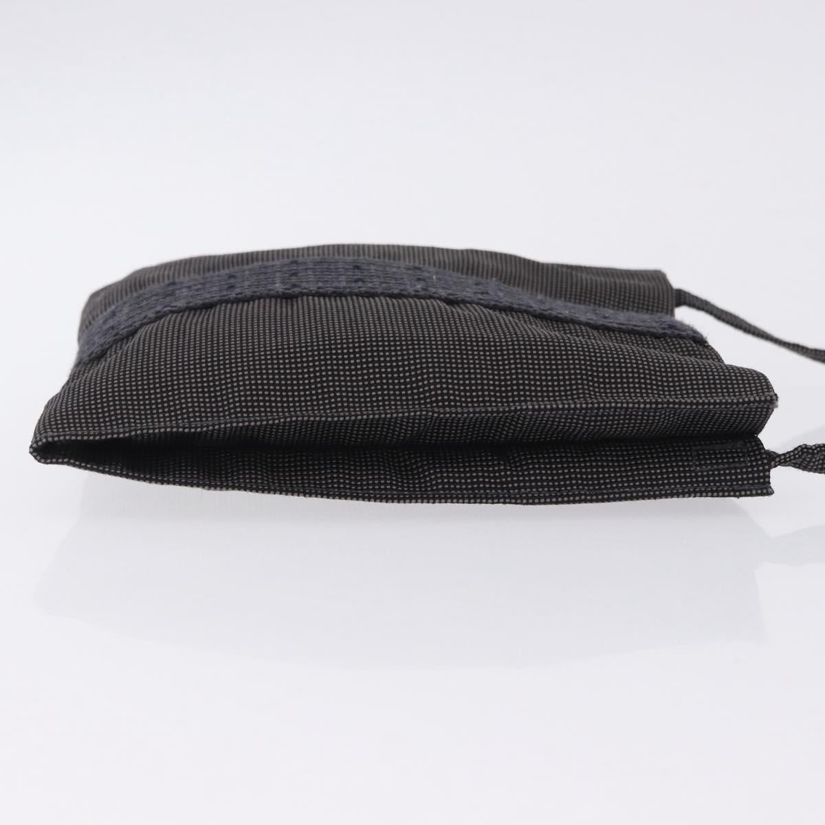 HERMES Her Line Pochette Canvas Gray Auth 200835