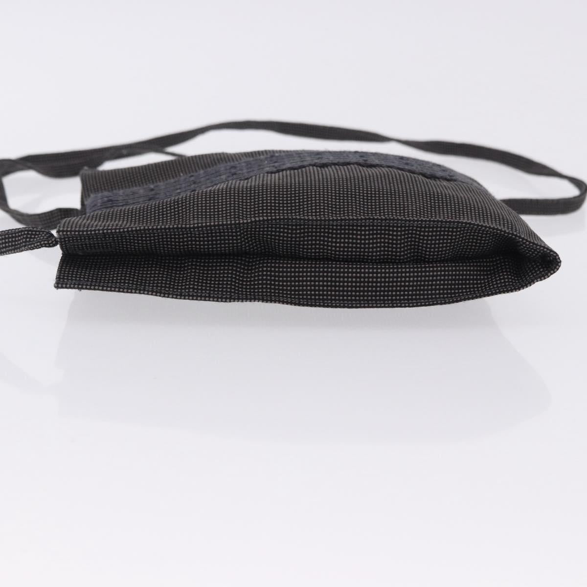 HERMES Her Line Pochette Canvas Gray Auth 200835