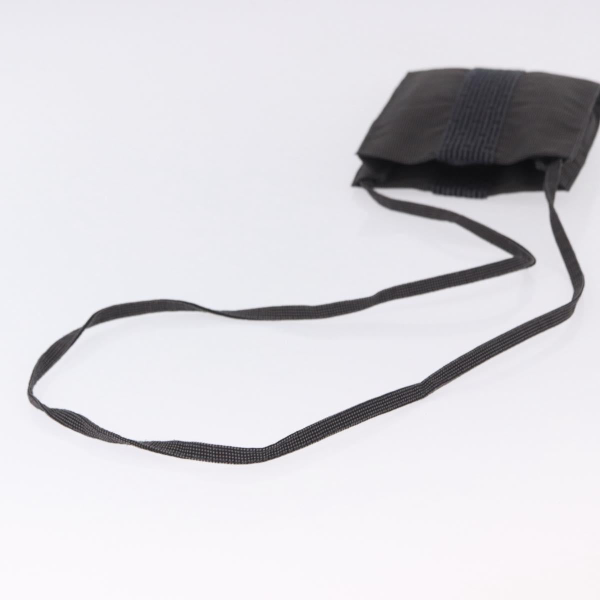 HERMES Her Line Pochette Canvas Gray Auth 200835