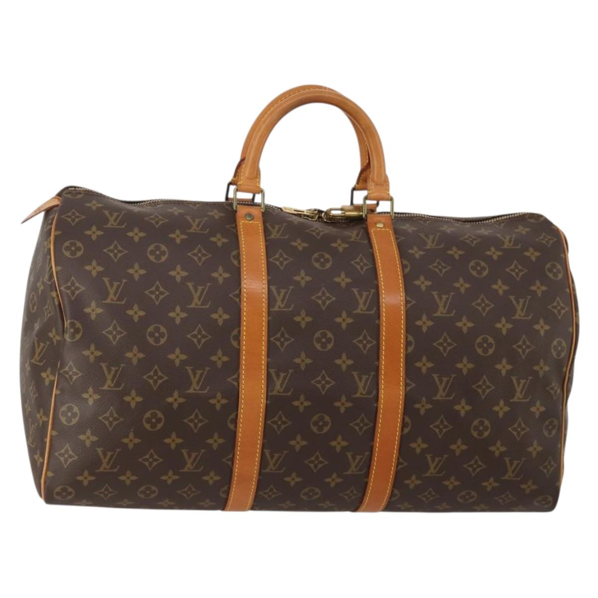 LOUIS VUITTON Monogram Keepall 50 Boston Bag M41426 LV Auth 200838V