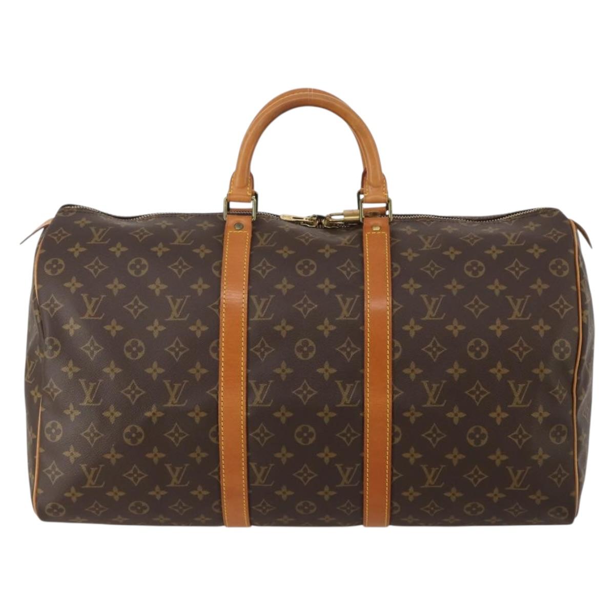 LOUIS VUITTON Monogram Keepall 50 Boston Bag M41426 LV Auth 200838V