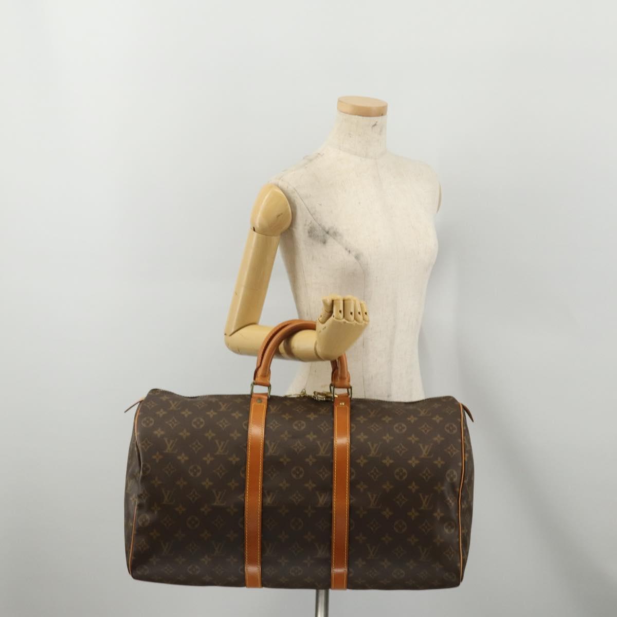 LOUIS VUITTON Monogram Keepall 50 Boston Bag M41426 LV Auth 200838V