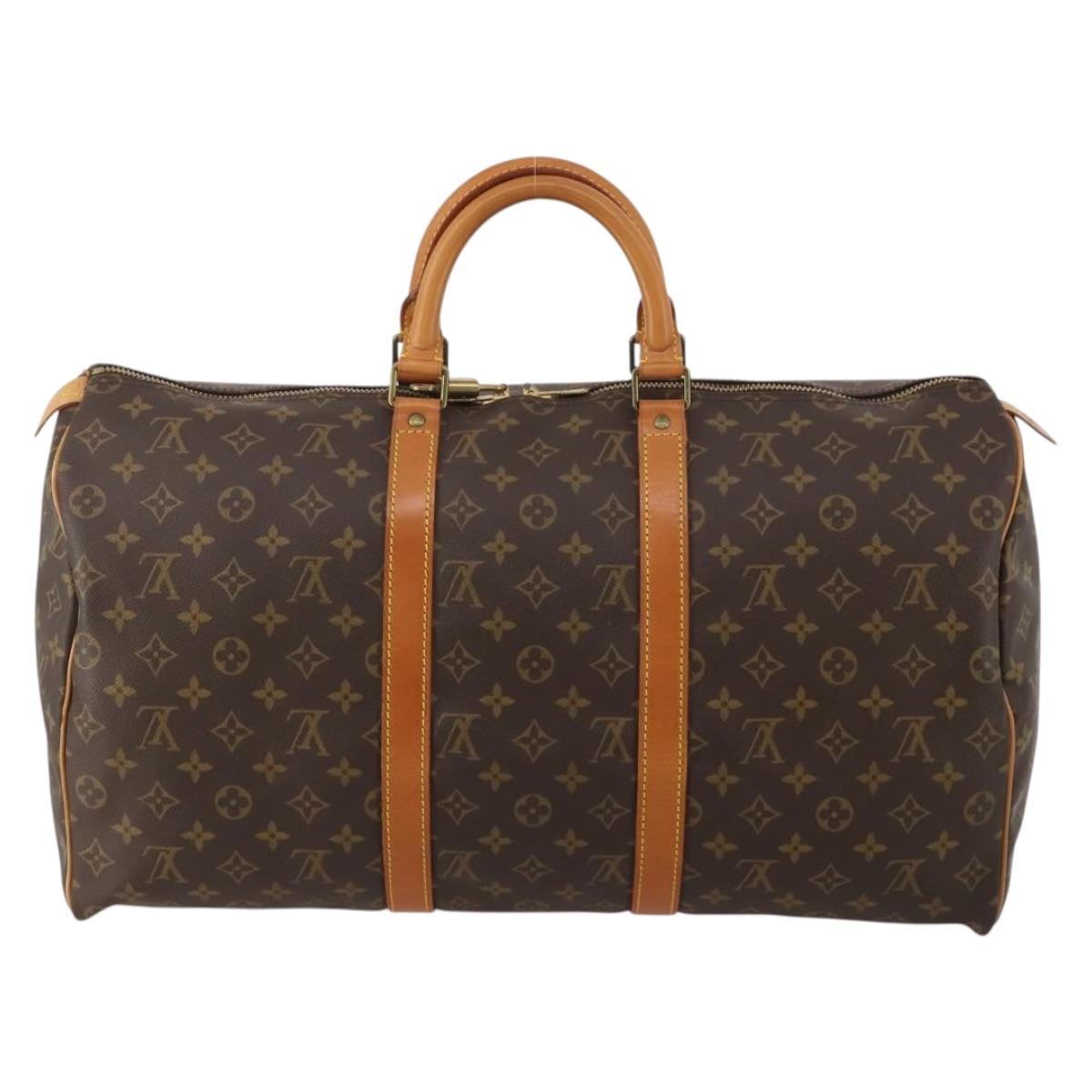 LOUIS VUITTON Monogram Keepall 50 Boston Bag M41426 LV Auth 200838V
