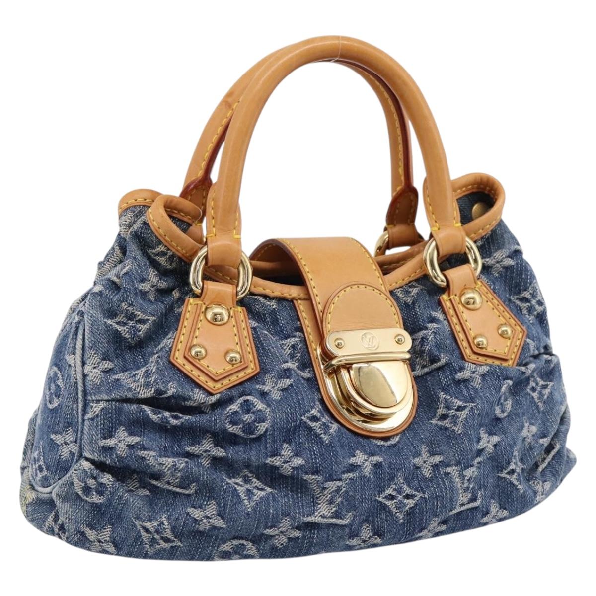 LOUIS VUITTON Monogram Denim Preity Hand Bag Blue M95020 LV Auth 200840SAV