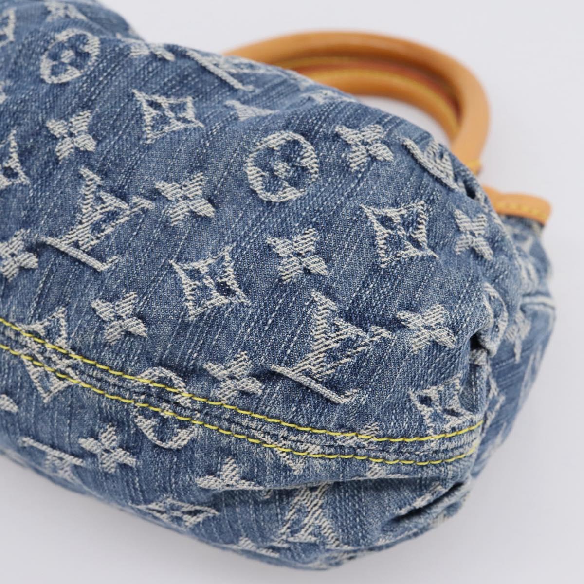 LOUIS VUITTON Monogram Denim Preity Hand Bag Blue M95020 LV Auth 200840SAV