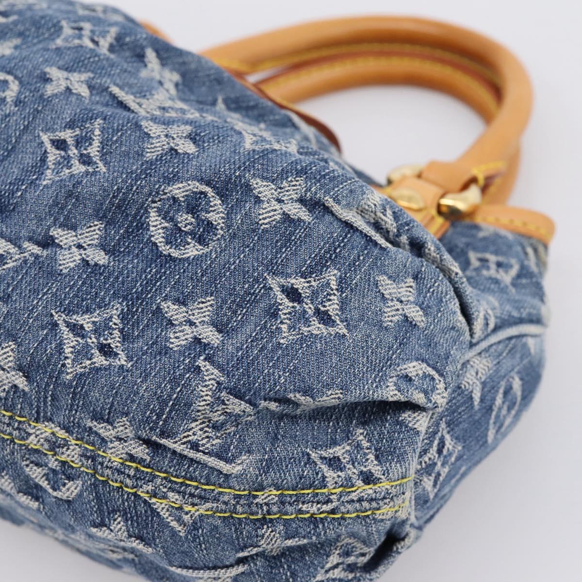 LOUIS VUITTON Monogram Denim Preity Hand Bag Blue M95020 LV Auth 200840SAV