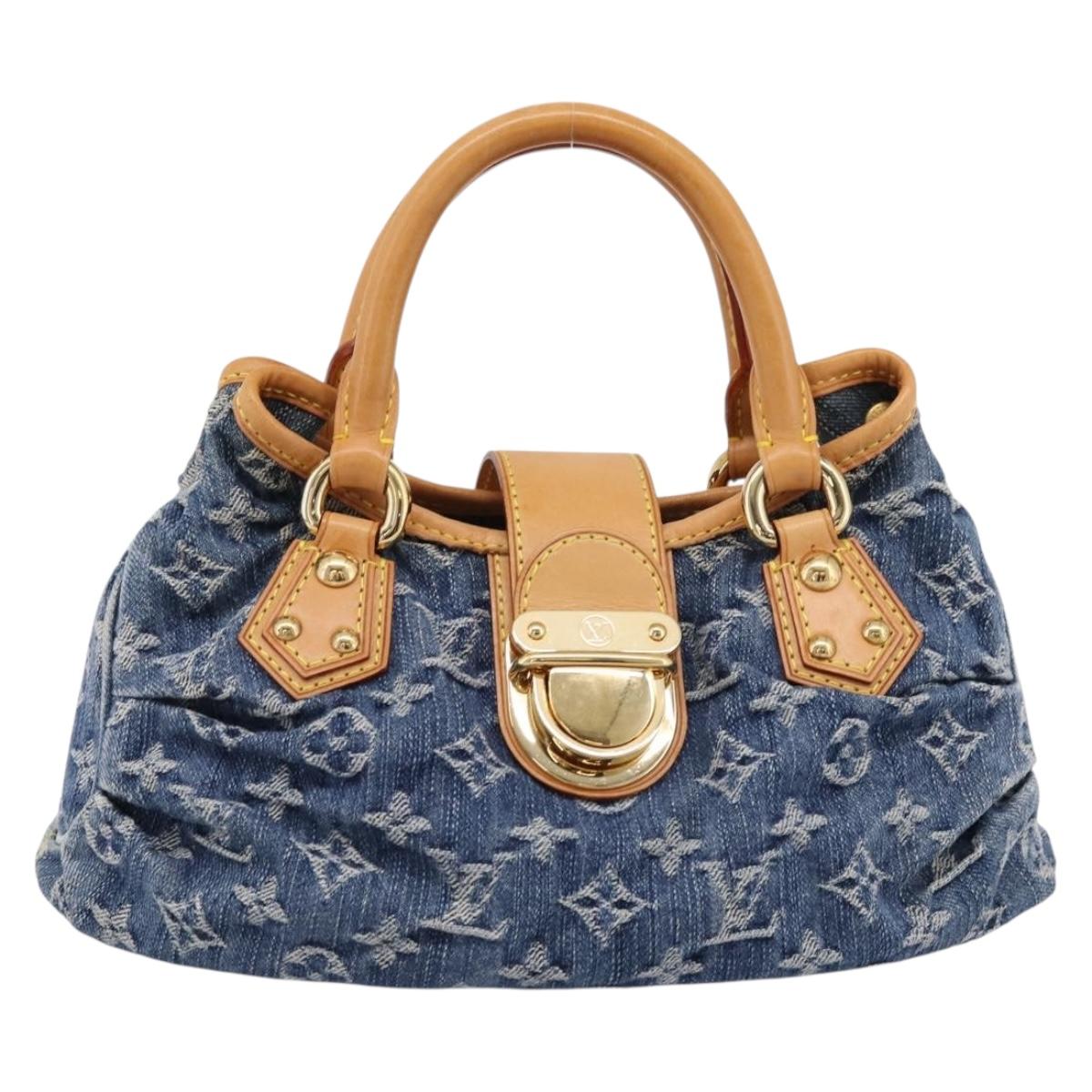 LOUIS VUITTON Monogram Denim Preity Hand Bag Blue M95020 LV Auth 200840SAV