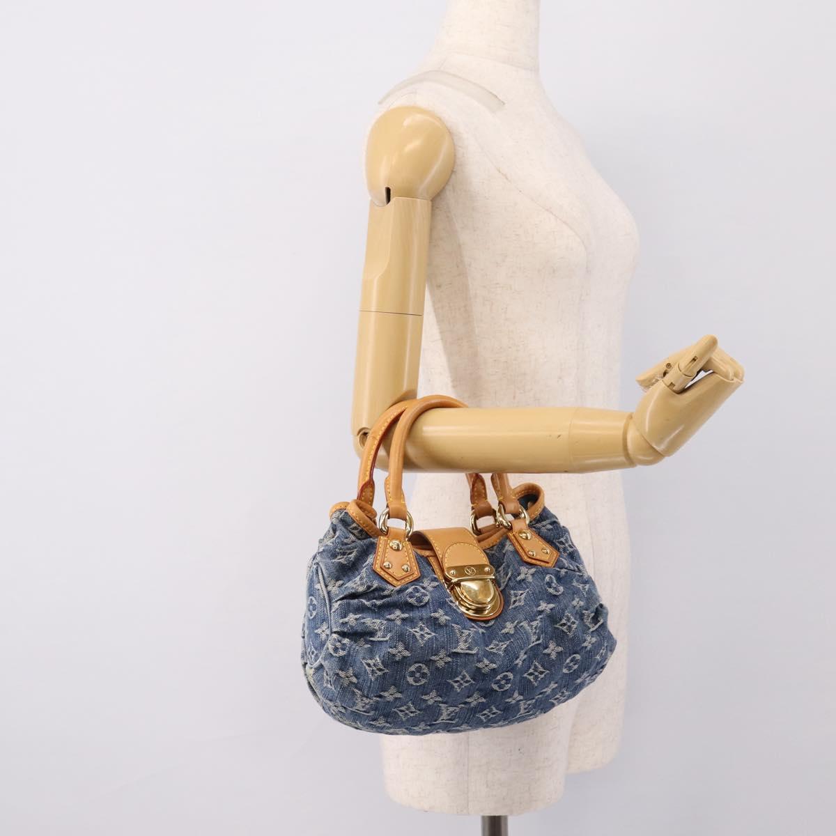 LOUIS VUITTON Monogram Denim Preity Hand Bag Blue M95020 LV Auth 200840SAV