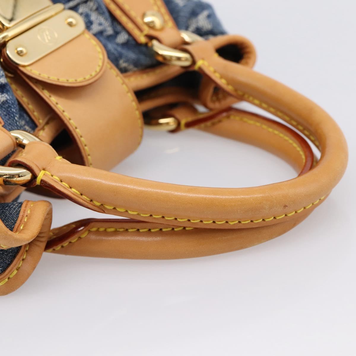 LOUIS VUITTON Monogram Denim Preity Hand Bag Blue M95020 LV Auth 200840SAV