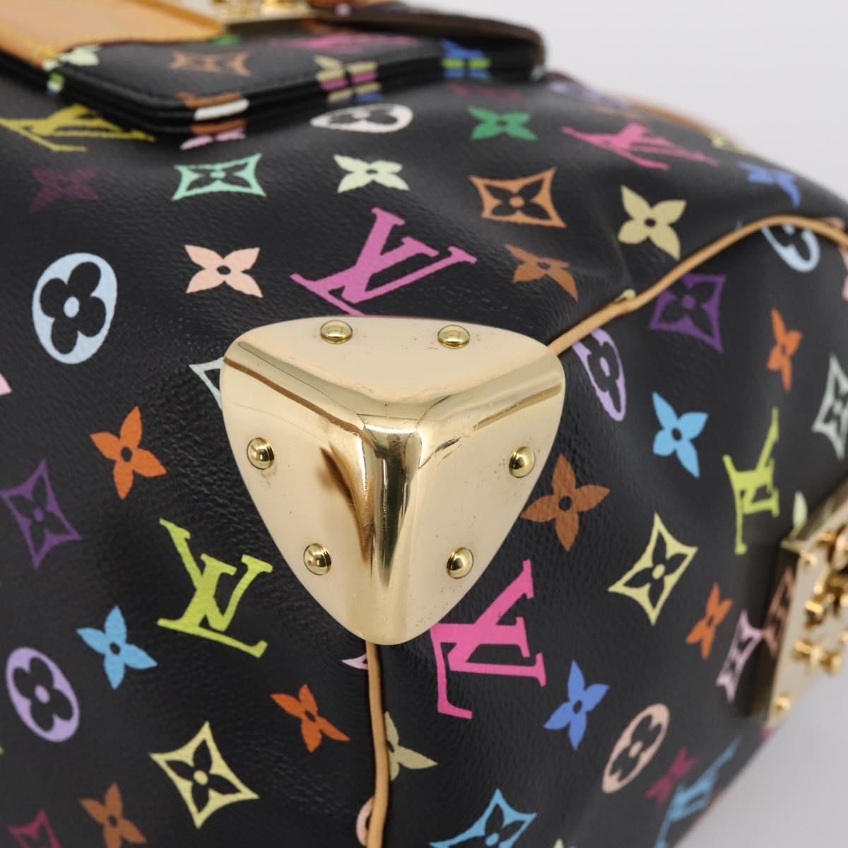 LOUIS VUITTON Monogram Multicolor Speedy 30 Hand Bag Black M92642 Auth 200842SAV