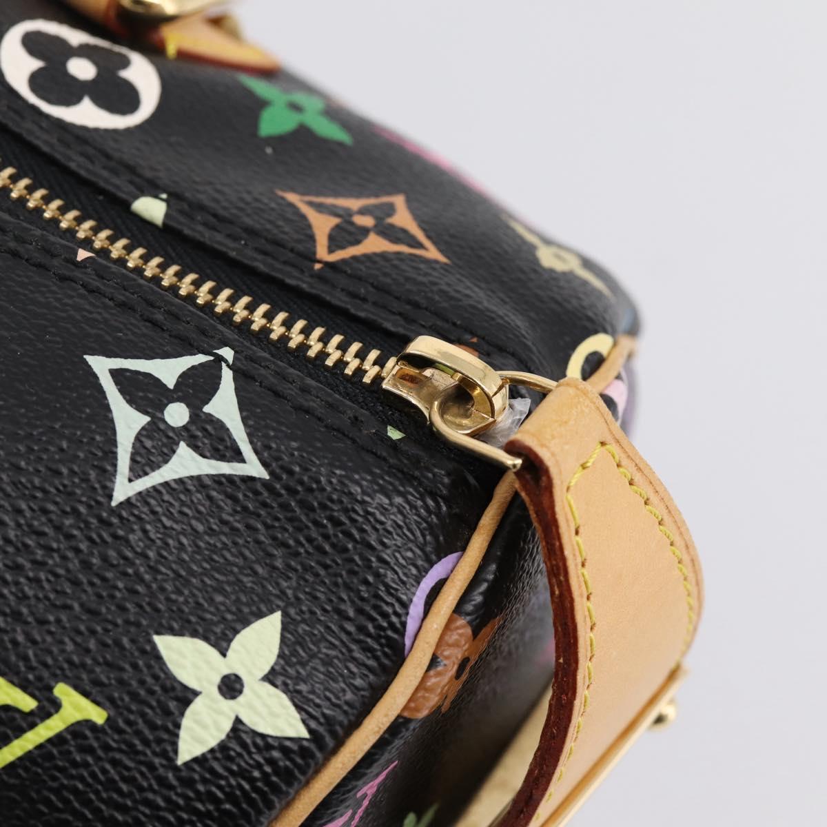 LOUIS VUITTON Monogram Multicolor Speedy 30 Hand Bag Black M92642 Auth 200842SAV