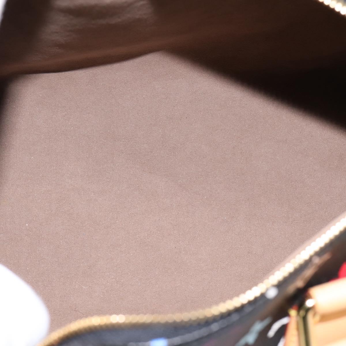 LOUIS VUITTON Monogram Multicolor Speedy 30 Hand Bag Black M92642 Auth 200842SAV