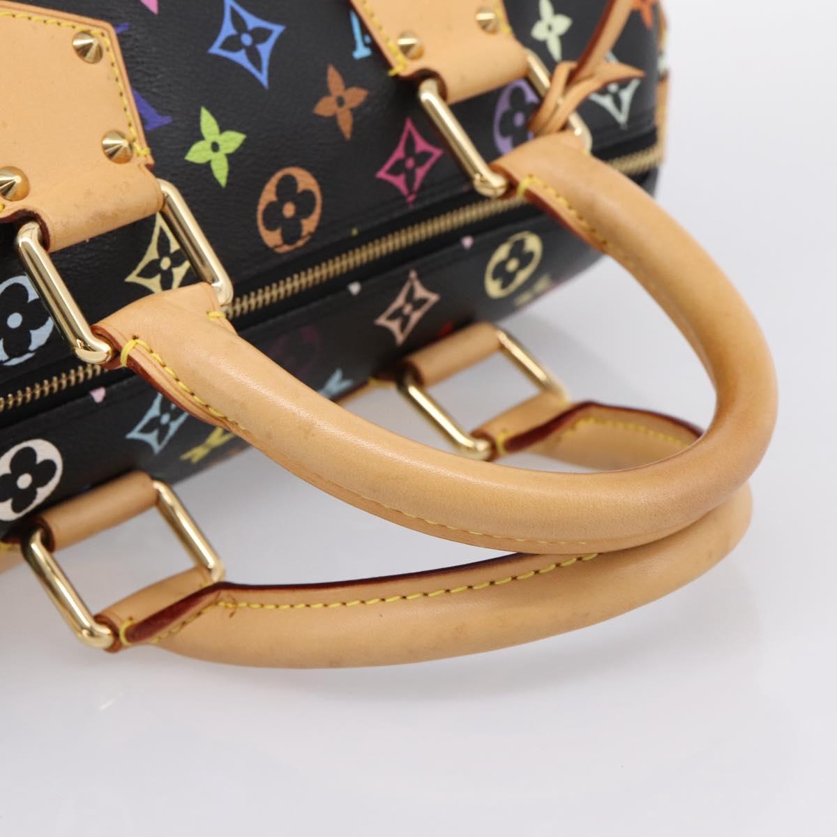 LOUIS VUITTON Monogram Multicolor Speedy 30 Hand Bag Black M92642 Auth 200842SAV