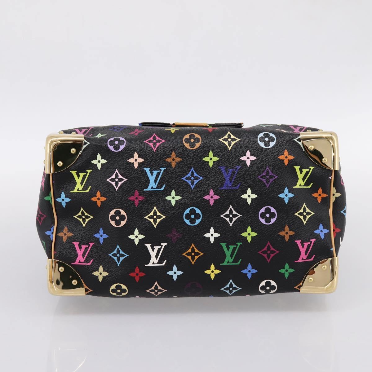 LOUIS VUITTON Monogram Multicolor Speedy 30 Hand Bag Black M92642 Auth 200842SAV