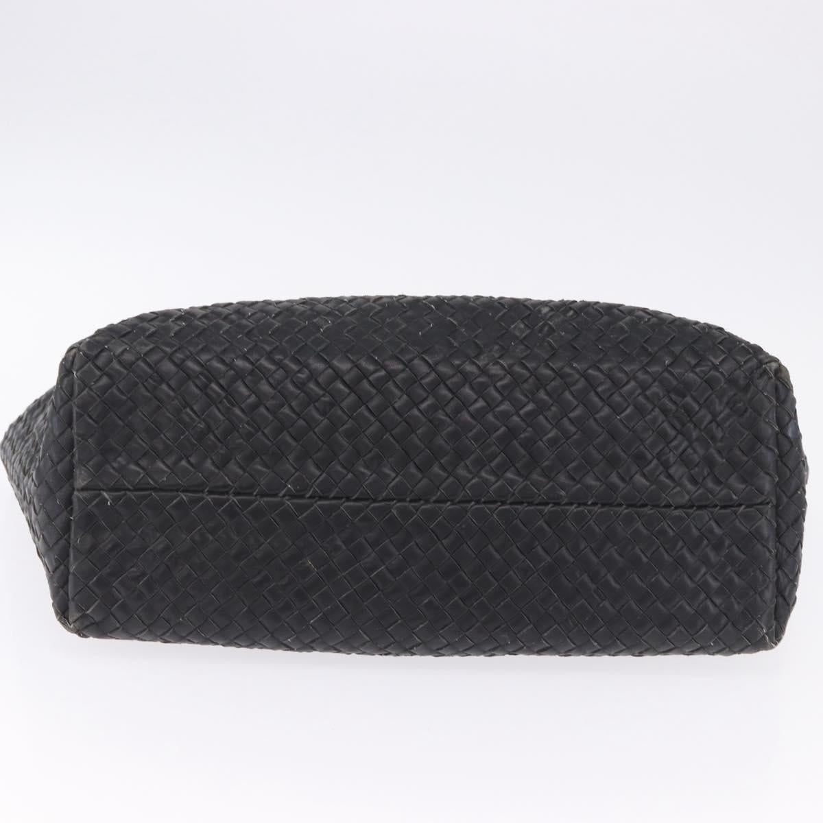BOTTEGA VENETA INTRECCIATO Cabas MM Tote Bag Leather Black 115664 Auth 200843A