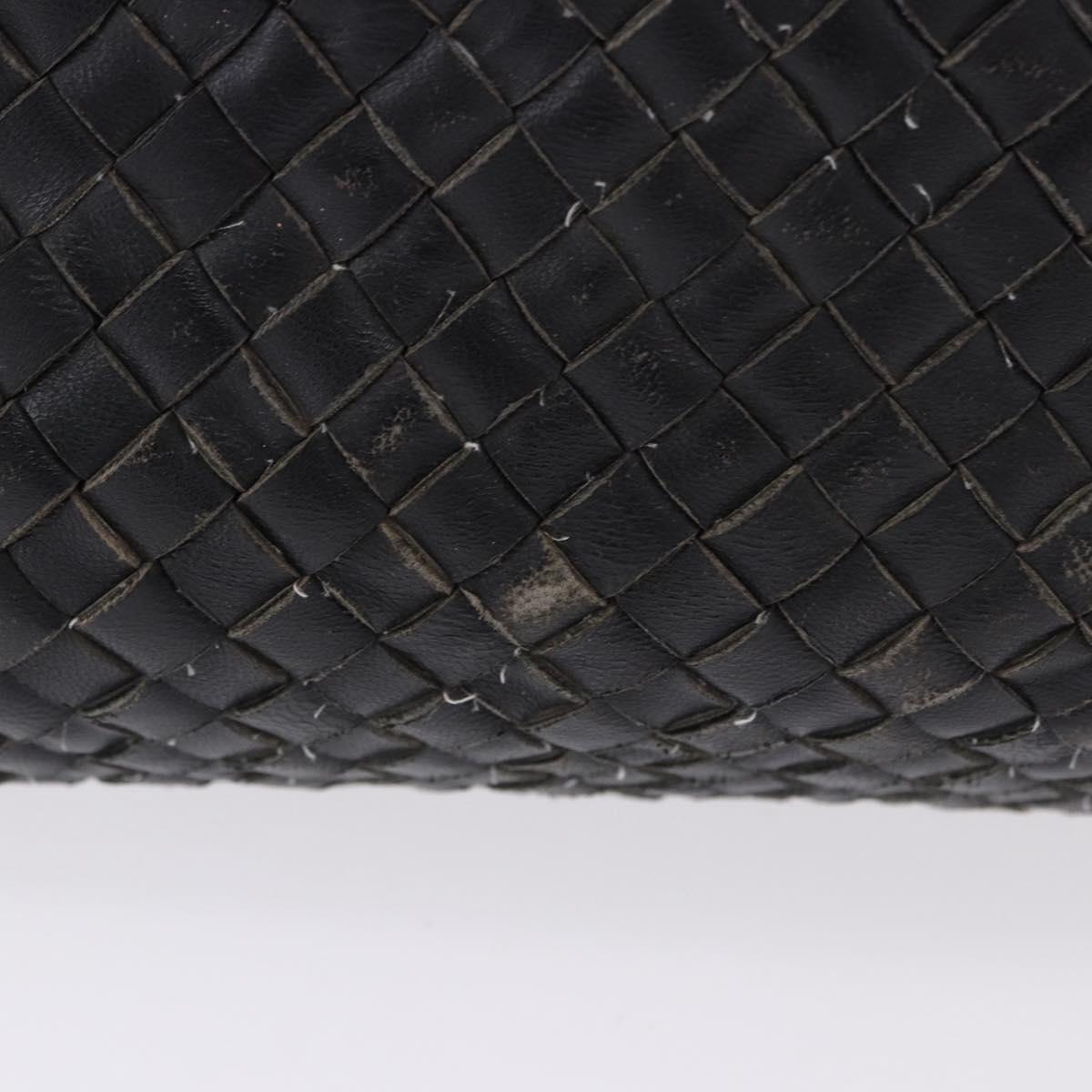 BOTTEGA VENETA INTRECCIATO Cabas MM Tote Bag Leather Black 115664 Auth 200843A