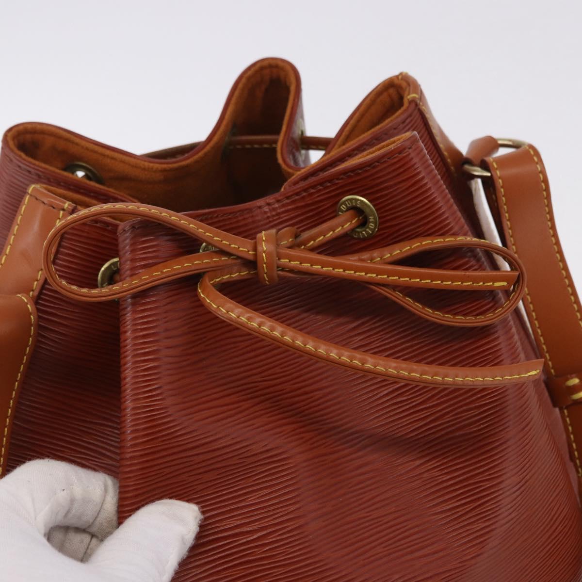 LOUIS VUITTON Epi Noe Shoulder Bag Brown Zipang gold M44028 LV Auth 200847A
