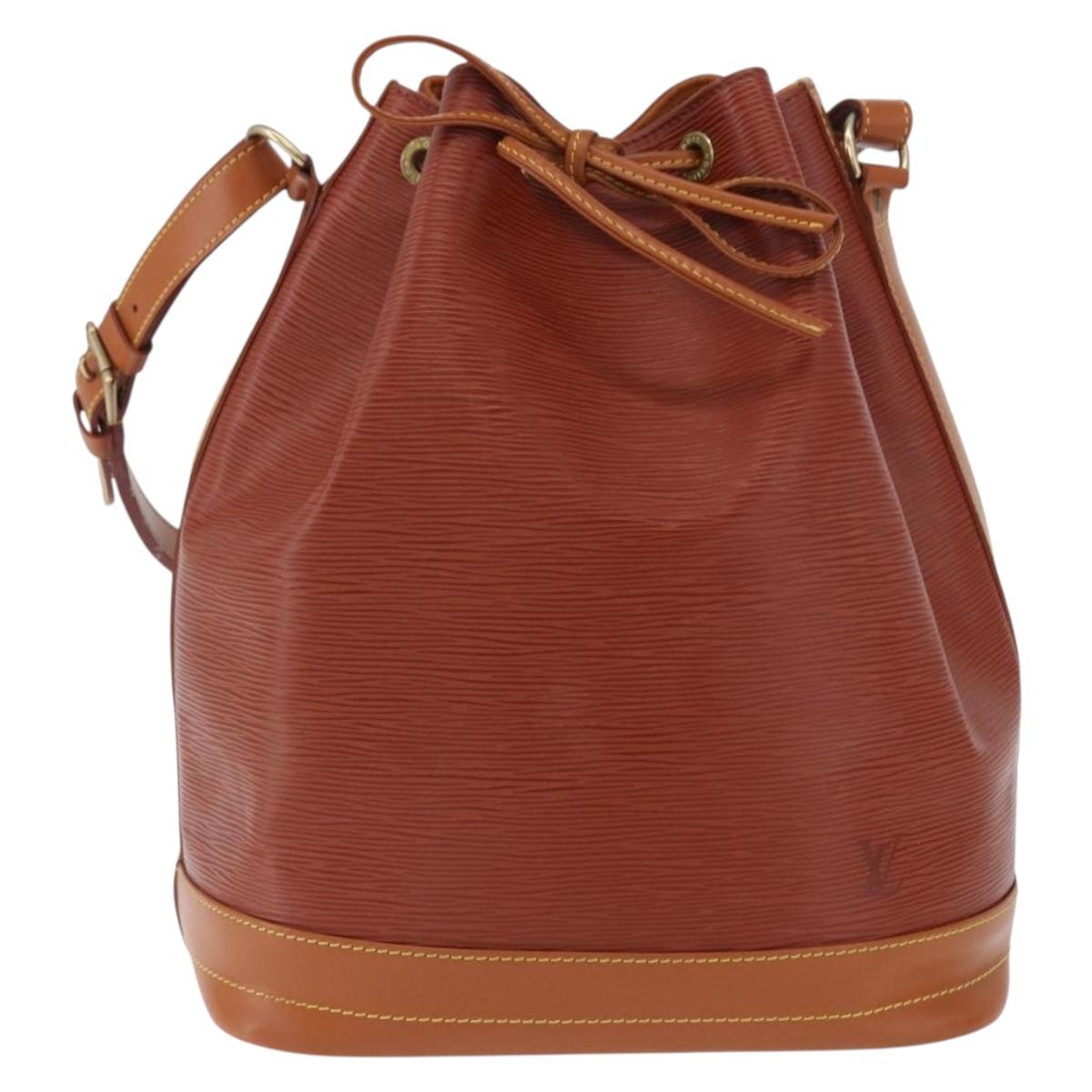 LOUIS VUITTON Epi Noe Shoulder Bag Brown Zipang gold M44028 LV Auth 200847A