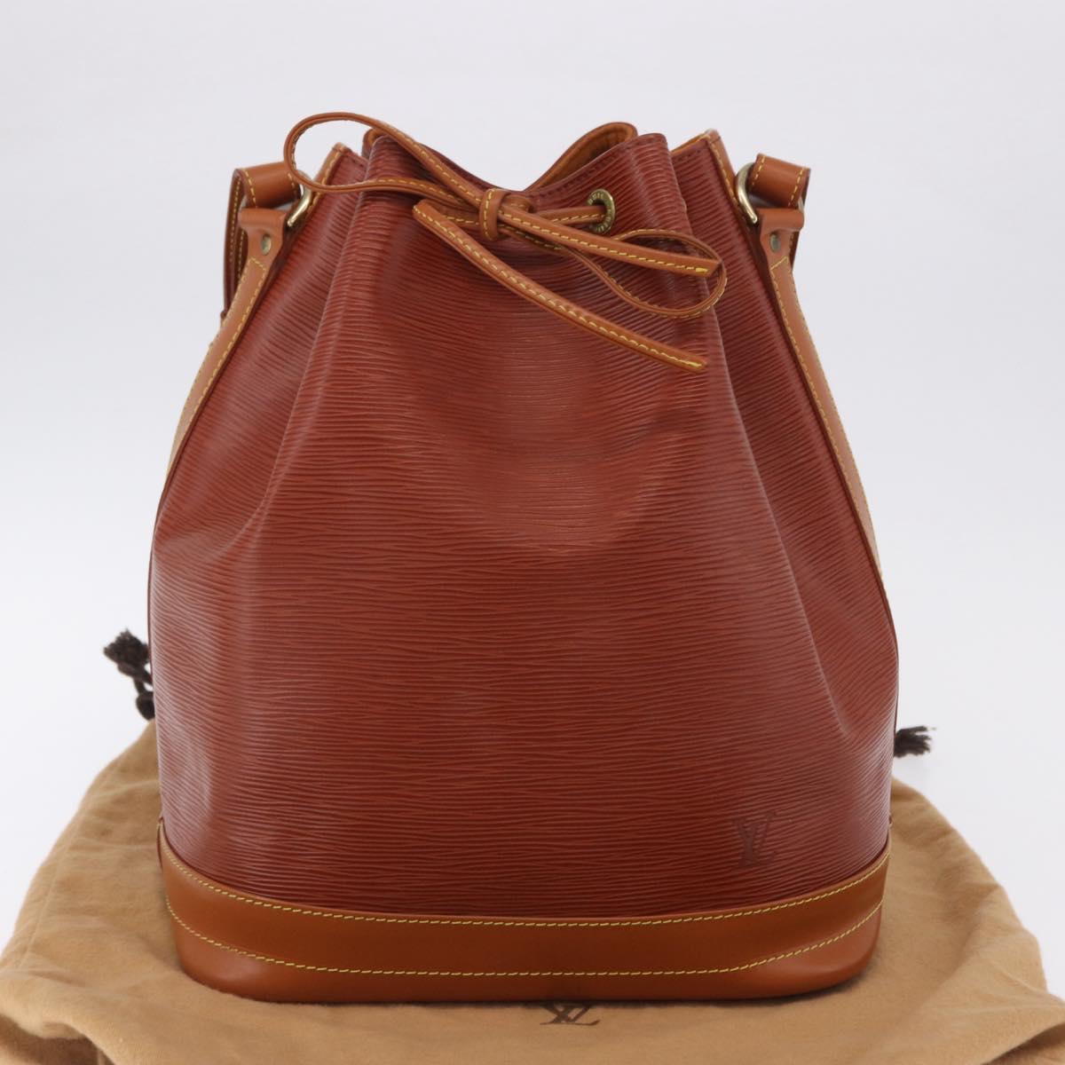 LOUIS VUITTON Epi Noe Shoulder Bag Brown Zipang gold M44028 LV Auth 200847A