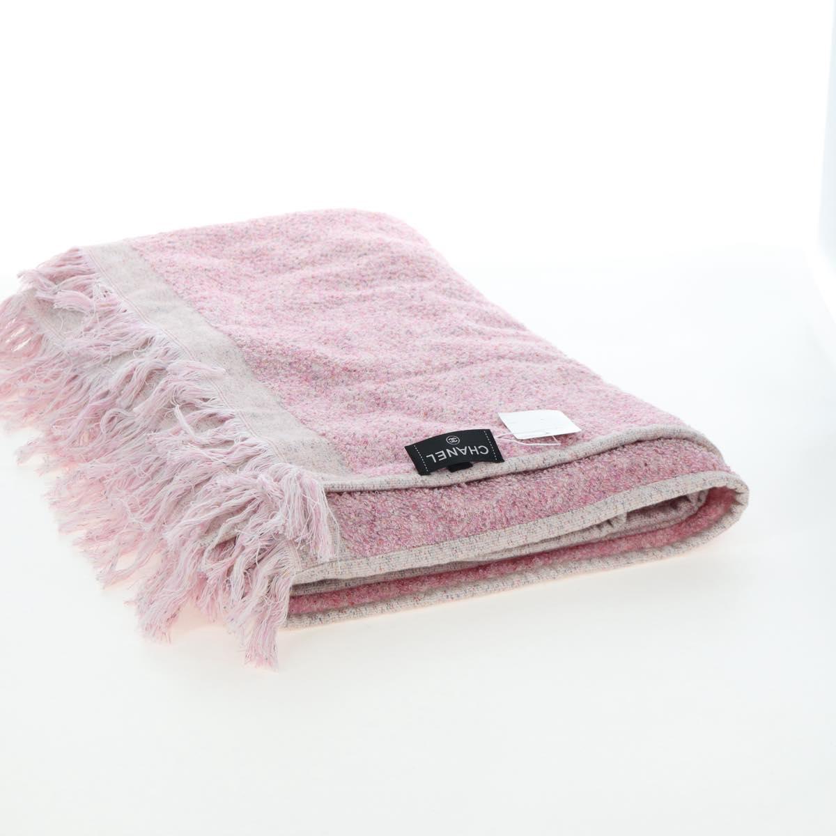 CHANEL Big Coco Beach Bag Towel Set Pile Pink CC Auth 200851SAM
