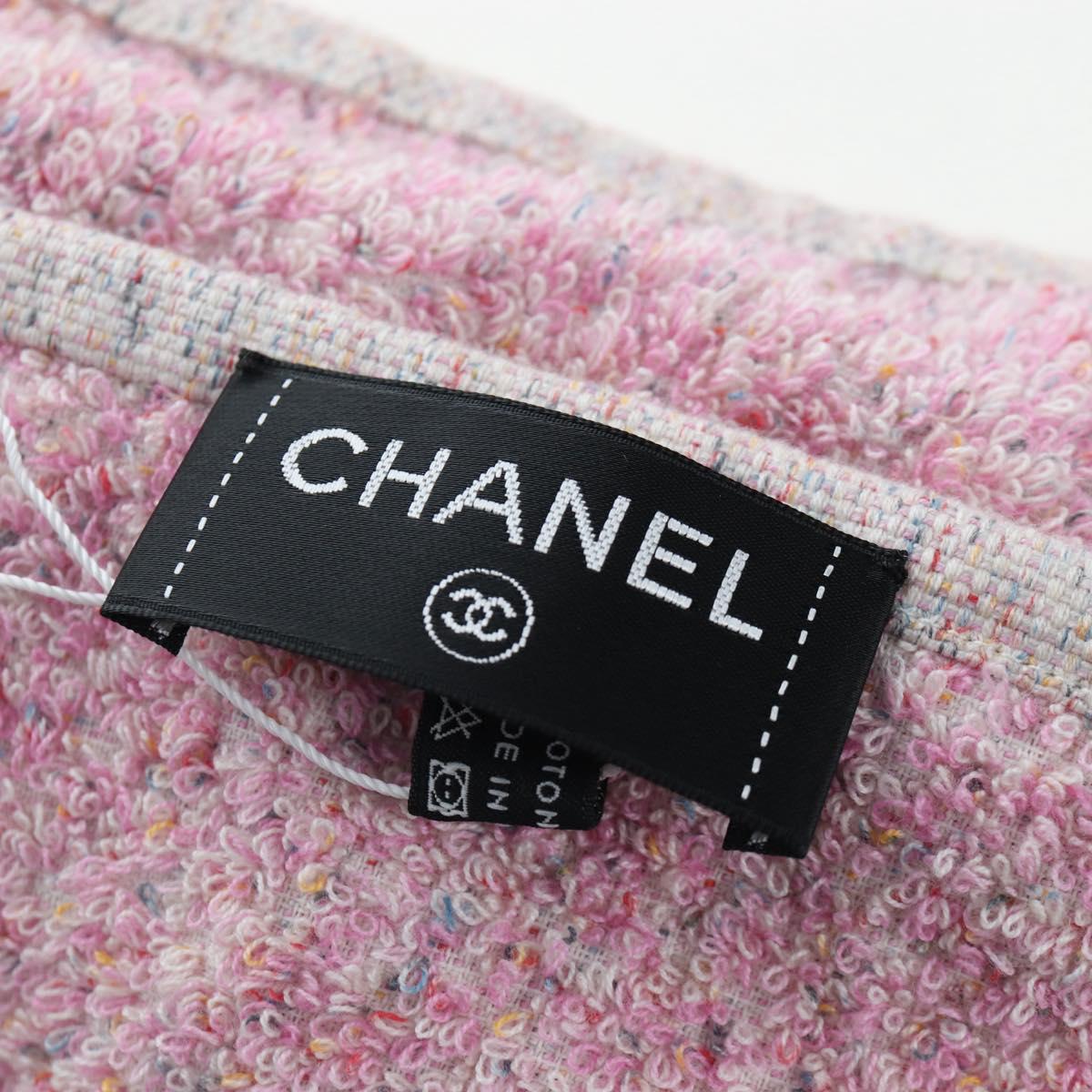 CHANEL Big Coco Beach Bag Towel Set Pile Pink CC Auth 200851SAM