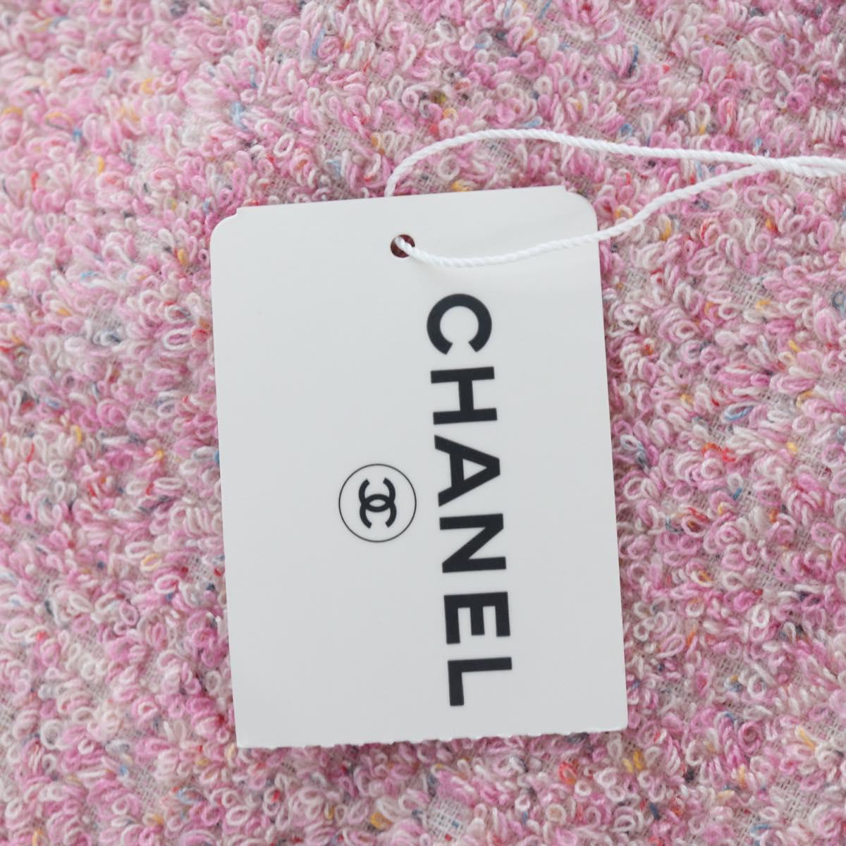 CHANEL Big Coco Beach Bag Towel Set Pile Pink CC Auth 200851SAM