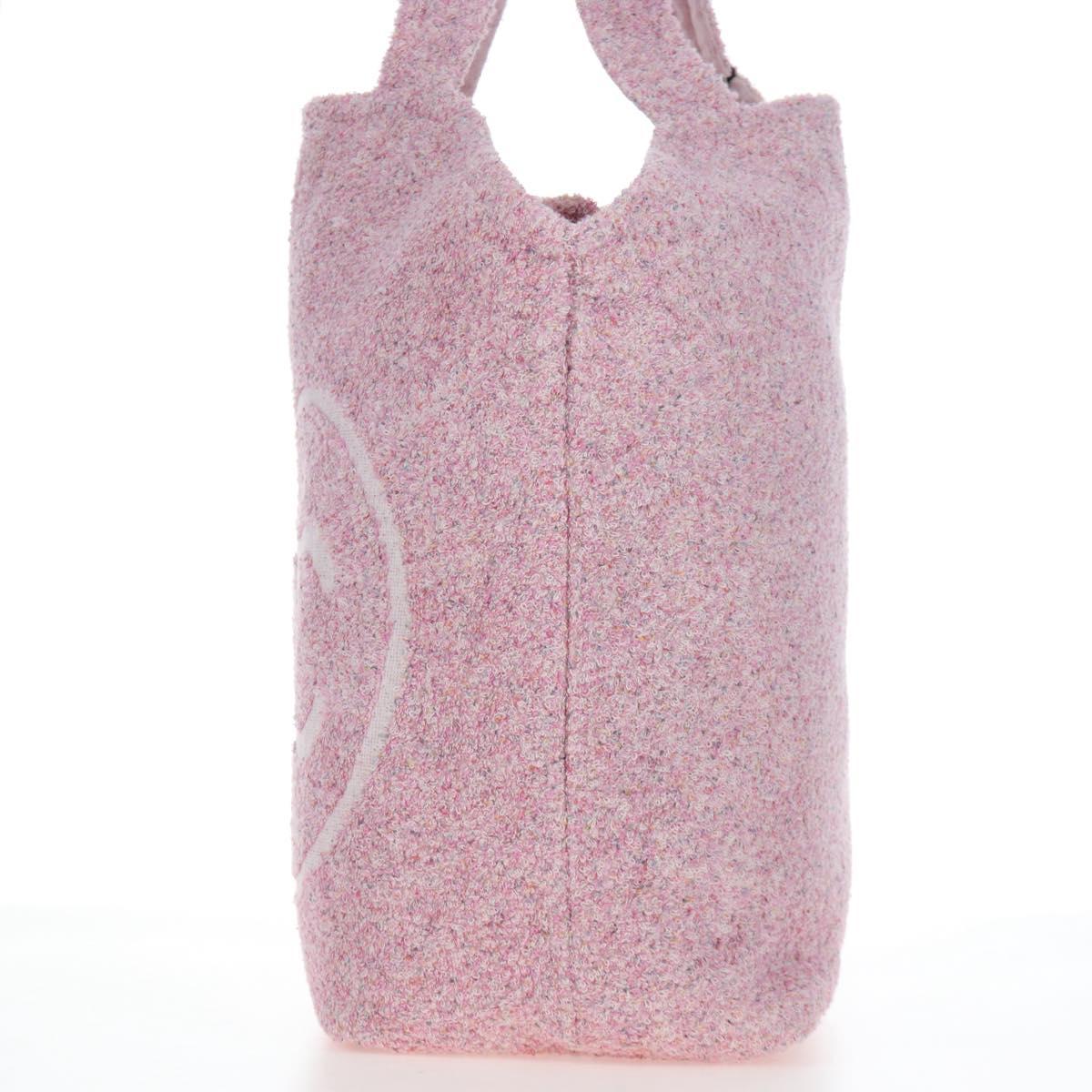 CHANEL Big Coco Beach Bag Towel Set Pile Pink CC Auth 200851SAM