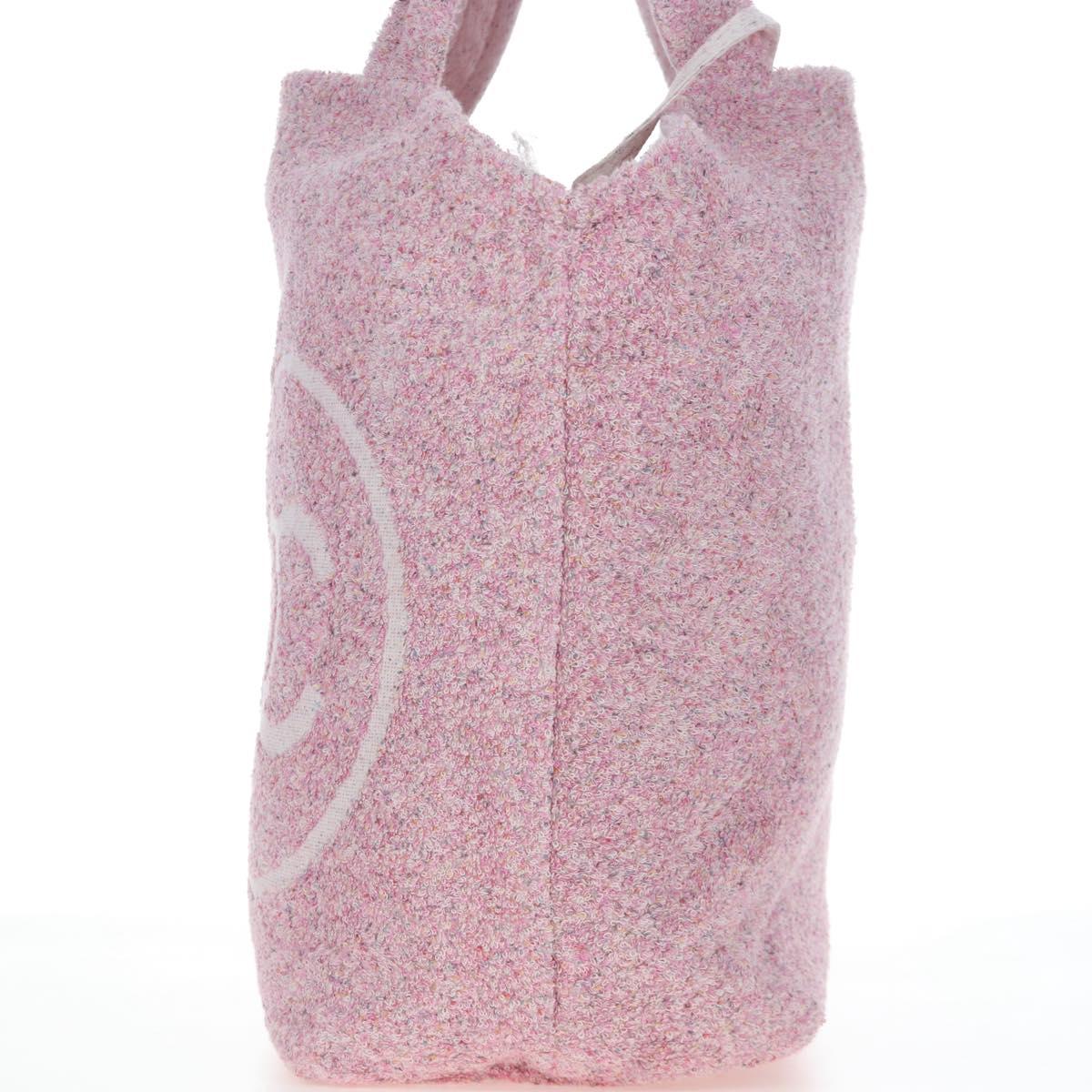 CHANEL Big Coco Beach Bag Towel Set Pile Pink CC Auth 200851SAM