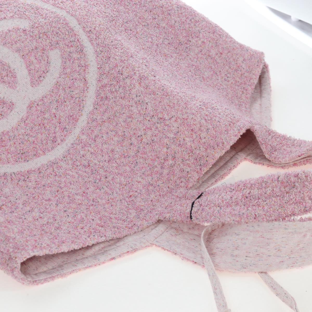 CHANEL Big Coco Beach Bag Towel Set Pile Pink CC Auth 200851SAM