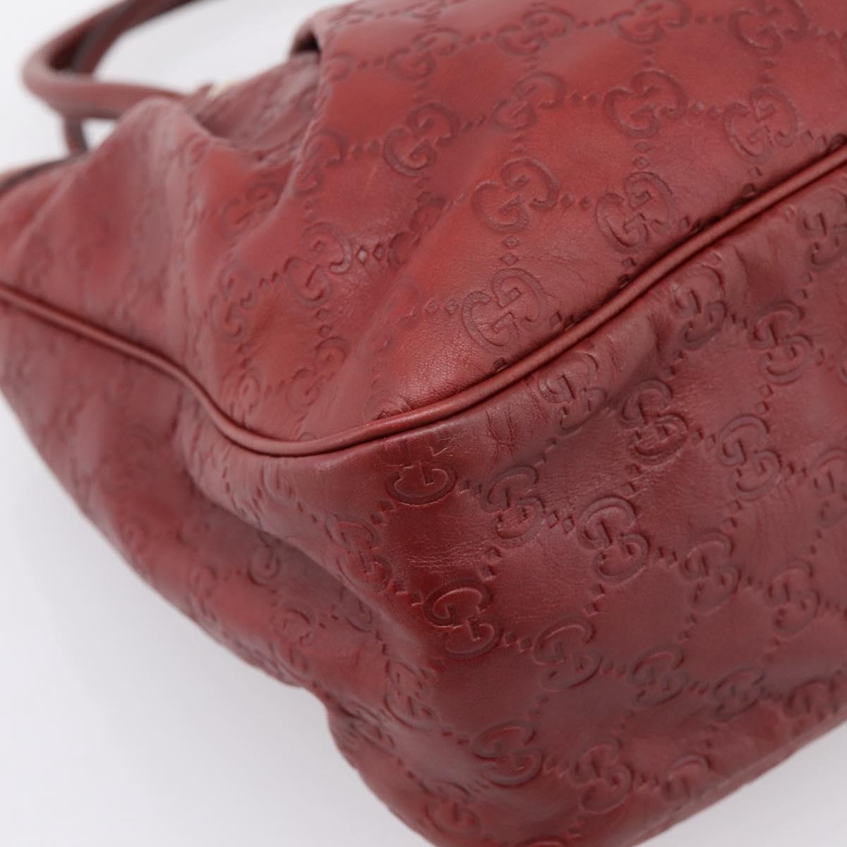 GUCCI GG Canvas Guccissima Tote Bag Leather Red Gold 296835 Auth 200888V