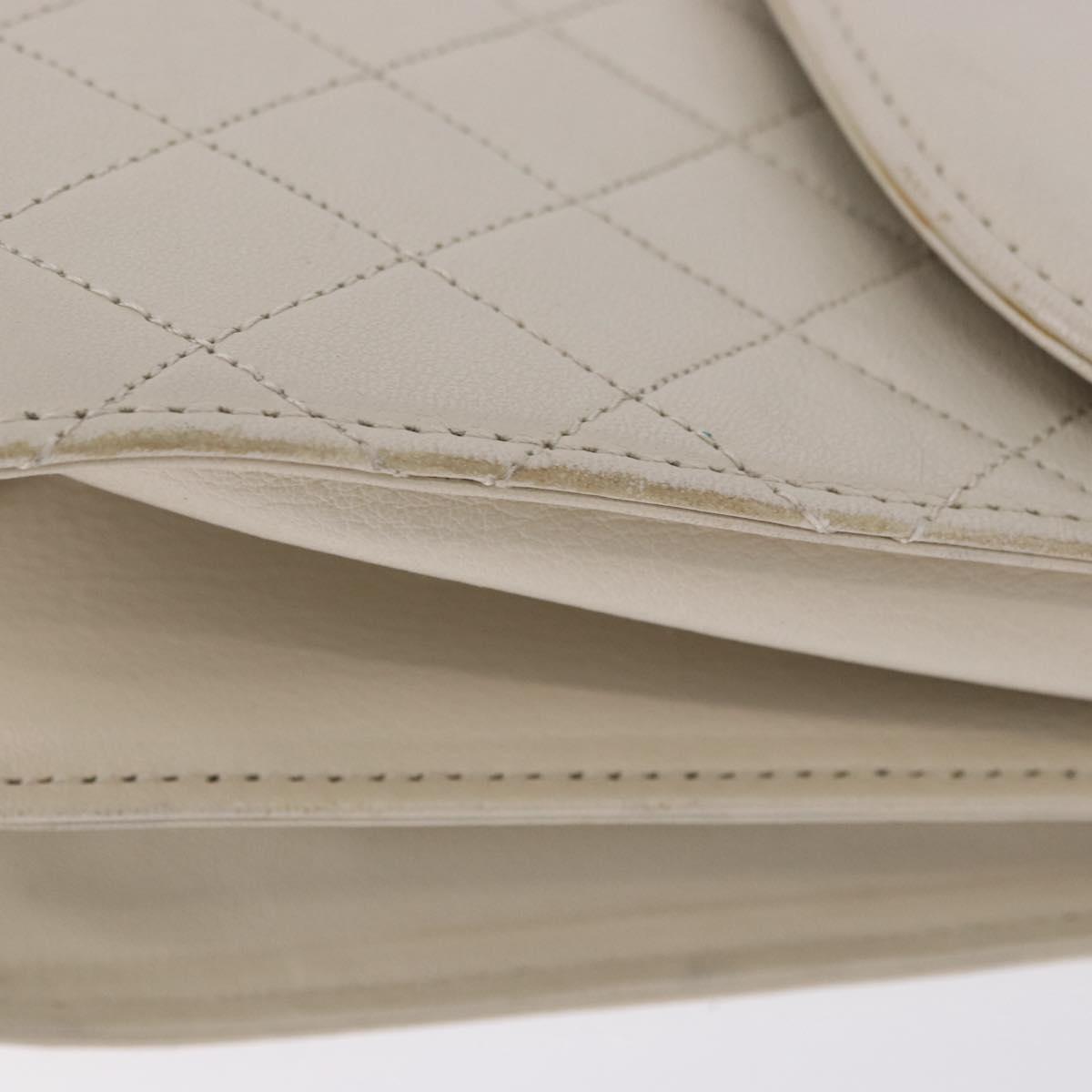 SAINT LAURENT Shoulder Bag Leather Ivory Gold Auth 200890A