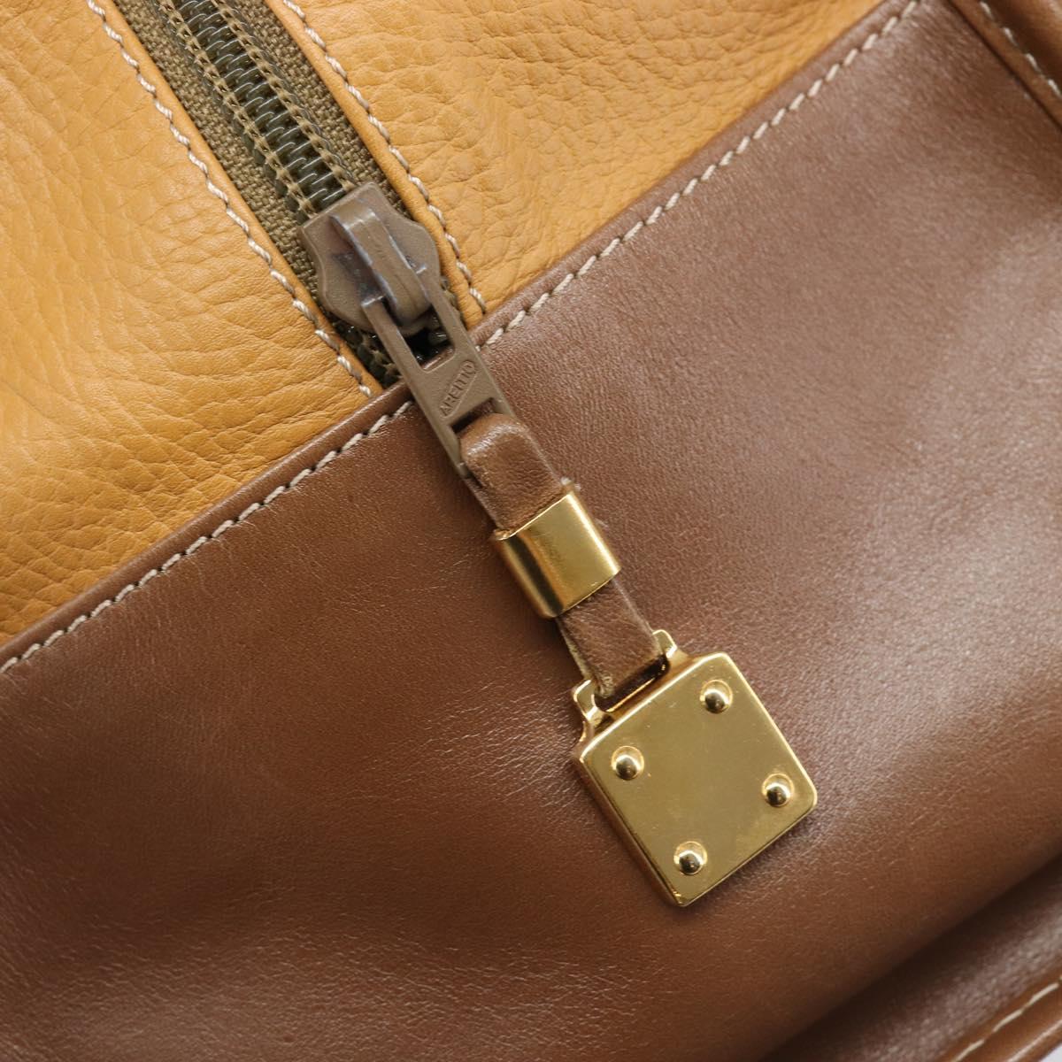 LOEWE Amazona 40 Hand Bag Leather Brown Gold Auth 200891V