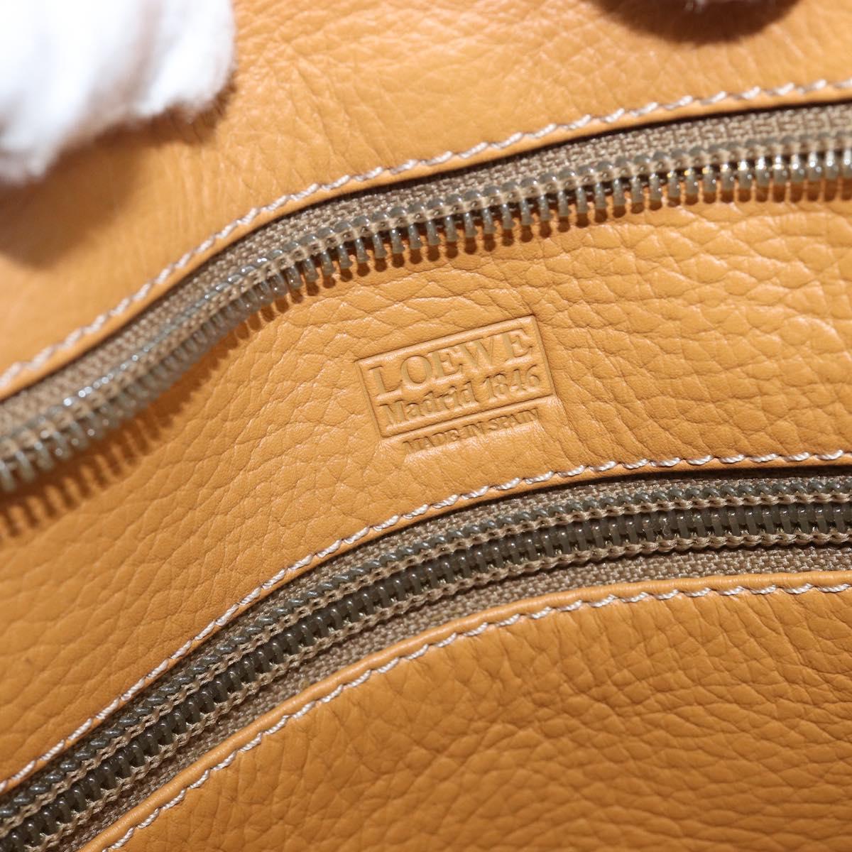 LOEWE Amazona 40 Hand Bag Leather Brown Gold Auth 200891V