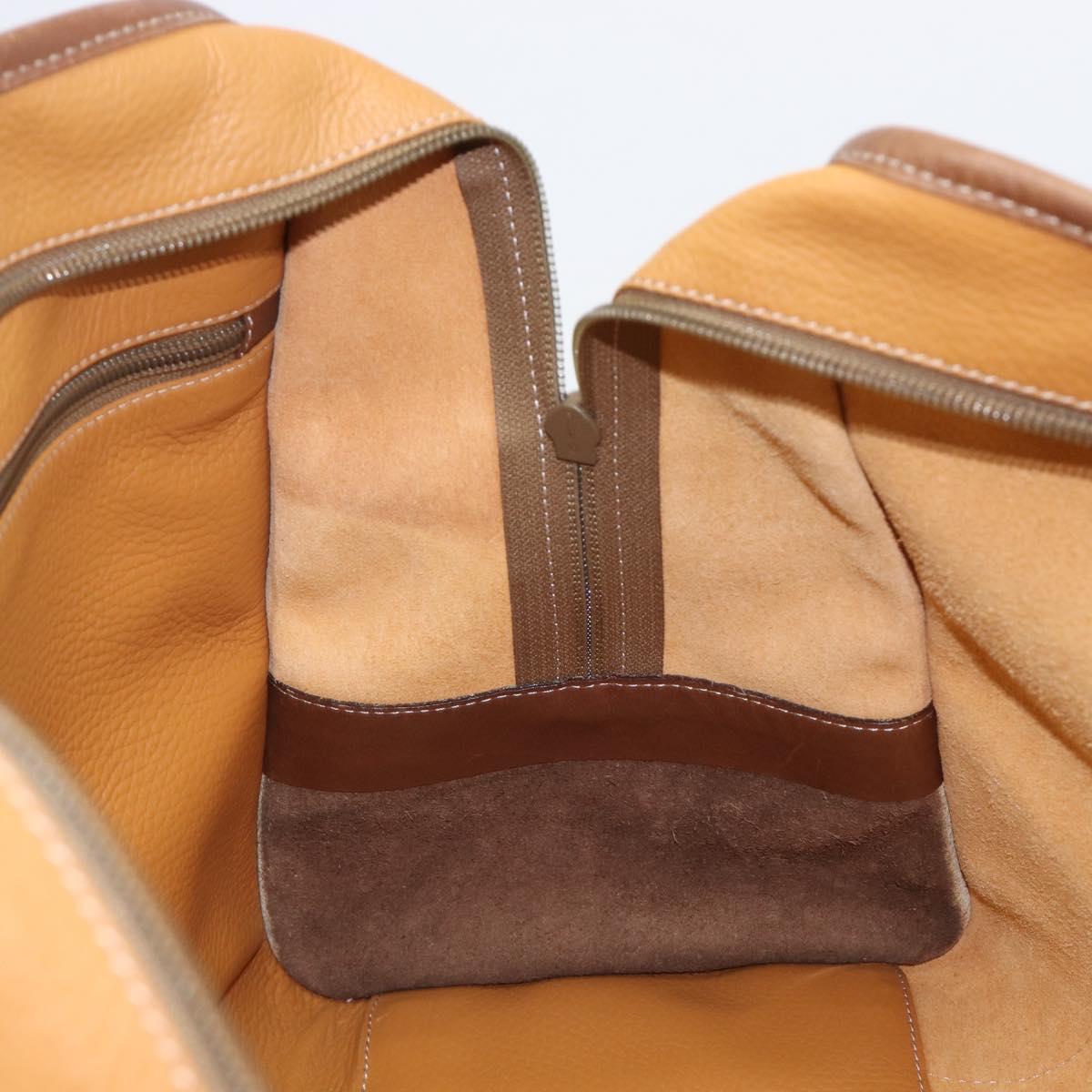 LOEWE Amazona 40 Hand Bag Leather Brown Gold Auth 200891V
