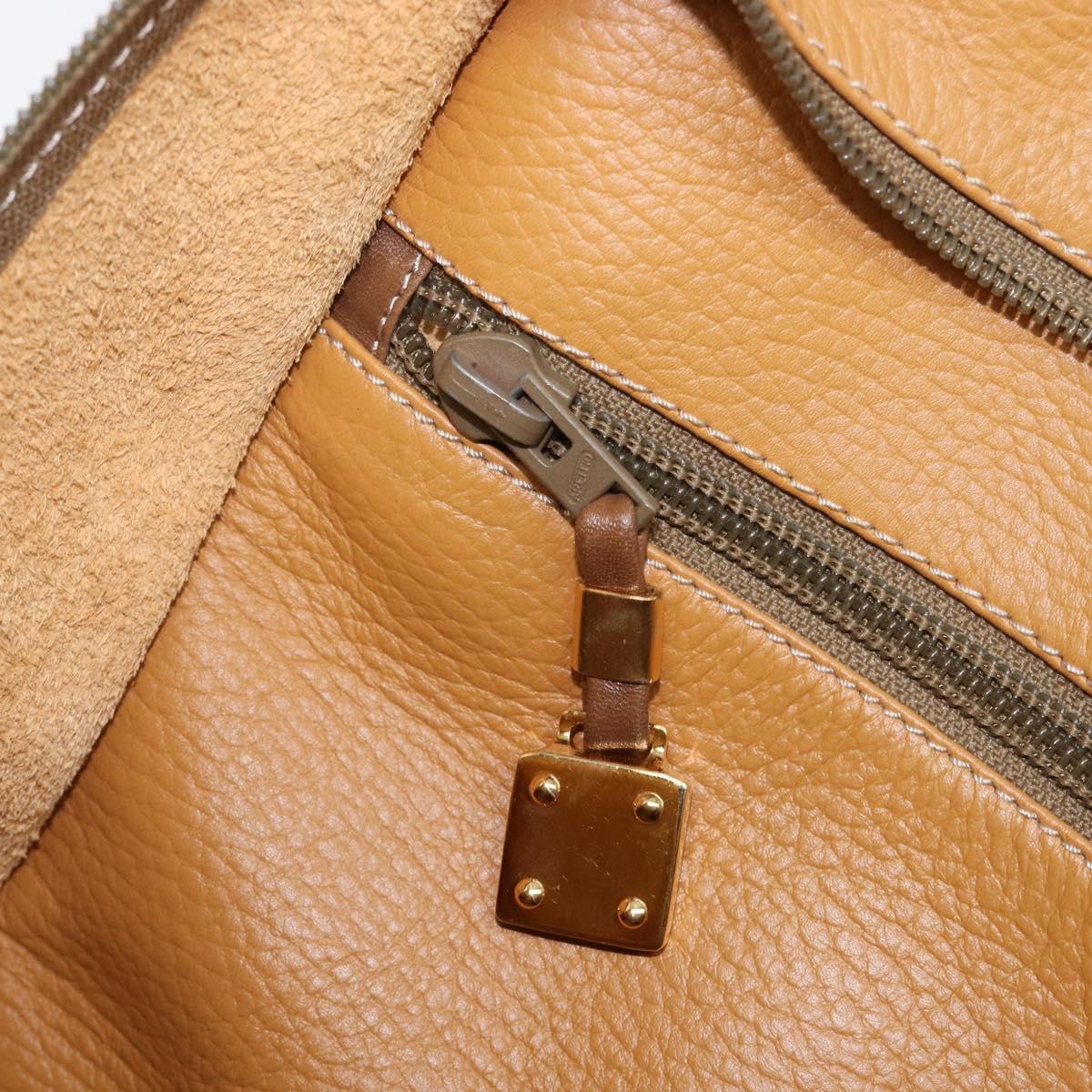 LOEWE Amazona 40 Hand Bag Leather Brown Gold Auth 200891V