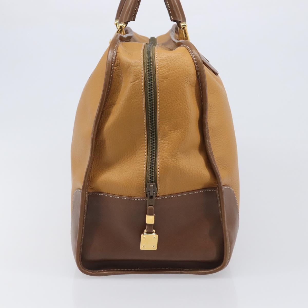 LOEWE Amazona 40 Hand Bag Leather Brown Gold Auth 200891V
