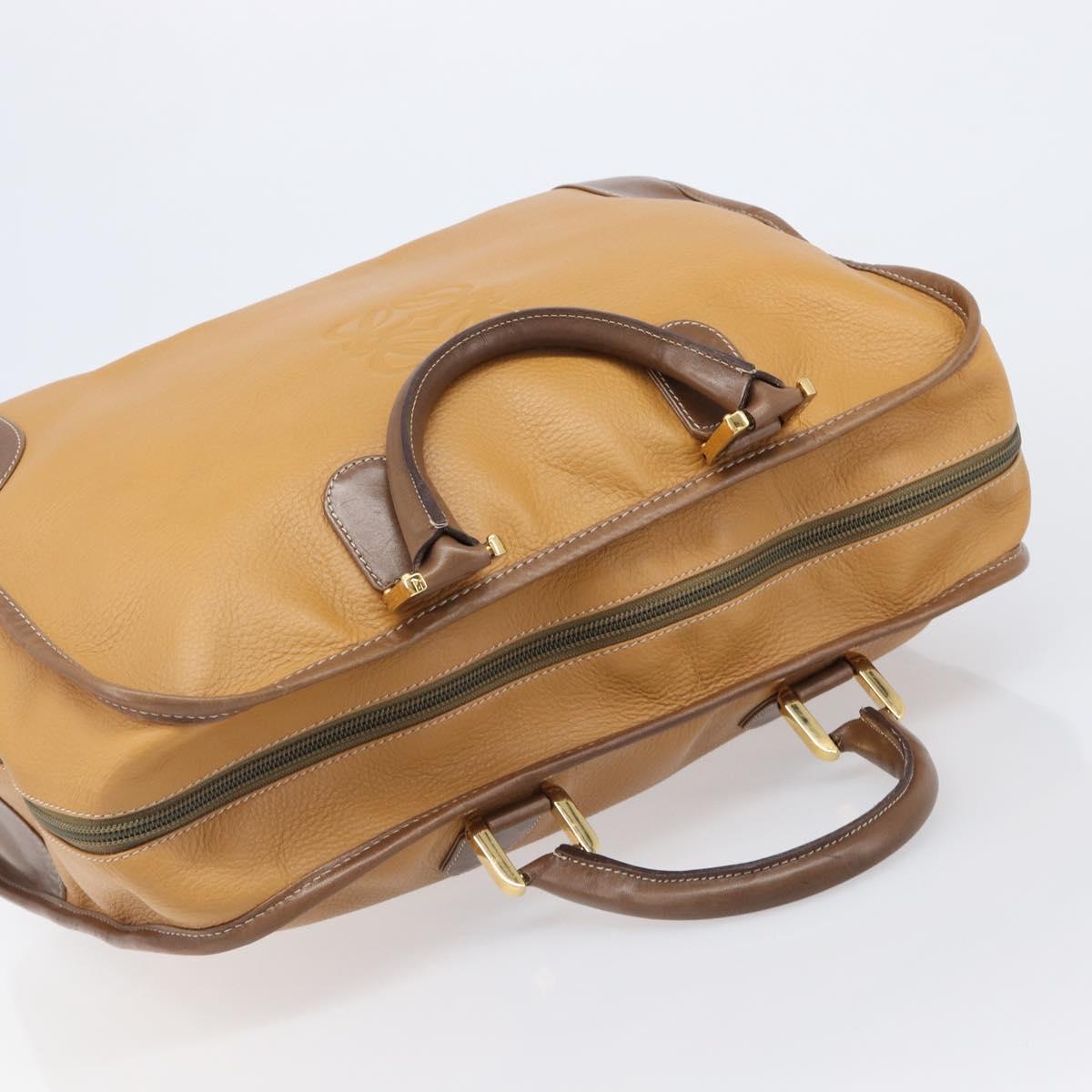 LOEWE Amazona 40 Hand Bag Leather Brown Gold Auth 200891V