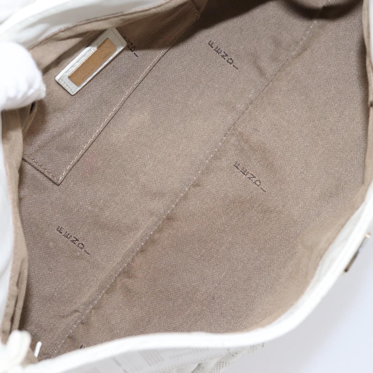 FENDI Zucca Canvas Mamma Baguette Shoulder Bag Leather Ivory Gold Auth 200892V